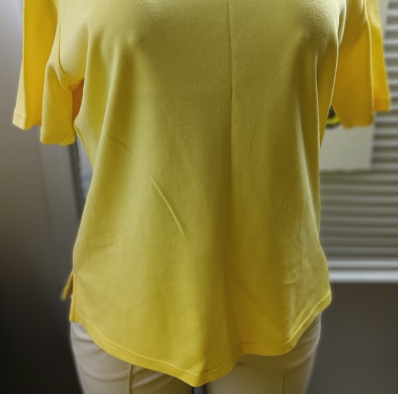 Draper's& Damon's yellow petite medium blouse - Picture 2 of 8
